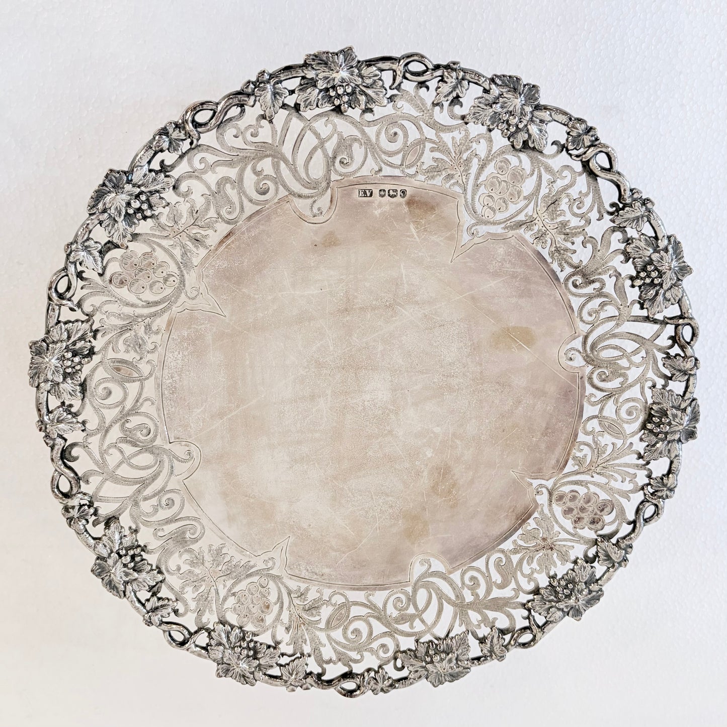 ELIZABETH II PIERCED STERLING SILVER TAZZA, SHEFFIELD, 1959