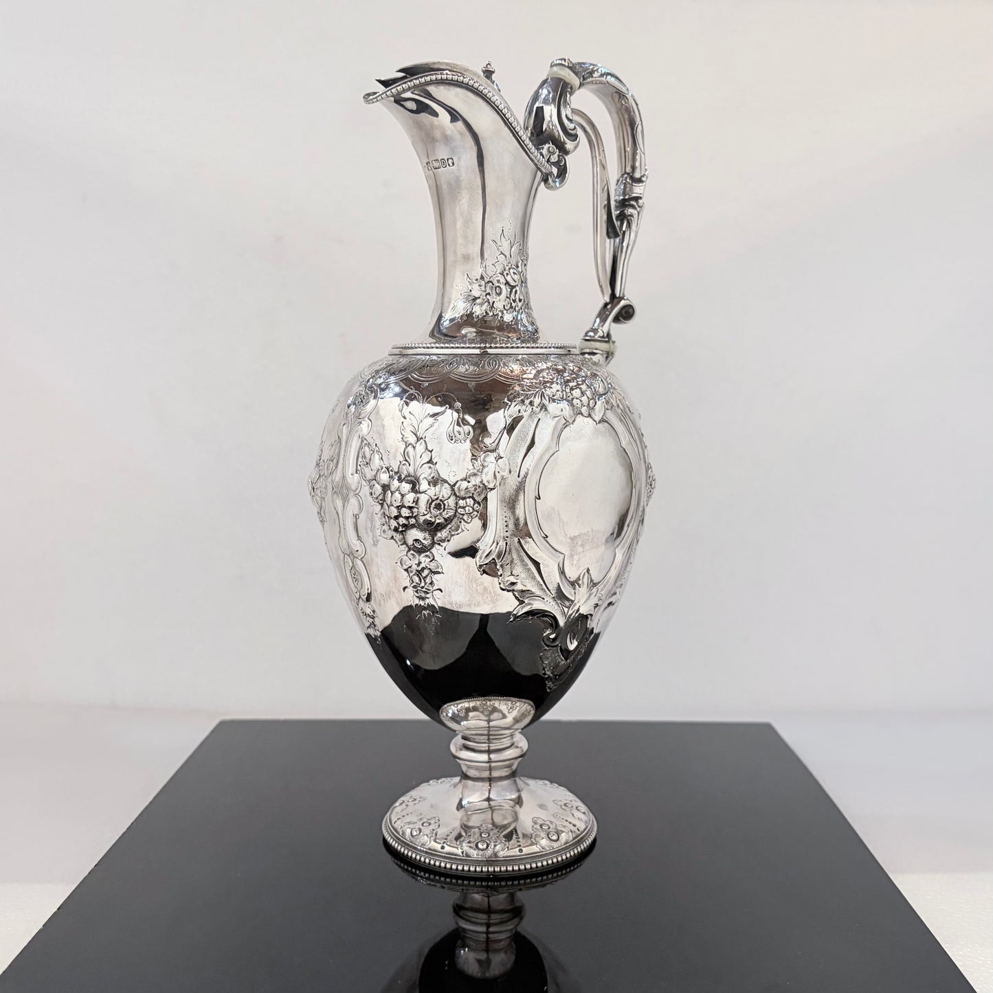 VICTORIAN REPOUSSÉ STERLING SILVER JUG, SHEFFIELD, 1871