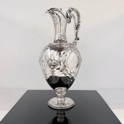 VICTORIAN REPOUSSÉ STERLING SILVER JUG, SHEFFIELD, 1871