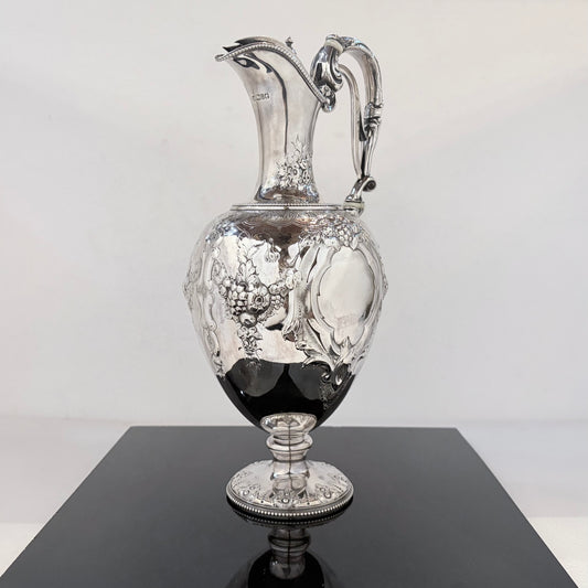 VICTORIAN REPOUSSÉ STERLING SILVER JUG, SHEFFIELD, 1871