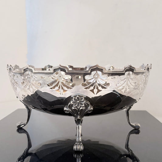 GEORGE VI PIERCED STERLING SILVER CENTERPIECE, BIRMINGHAM, 1949