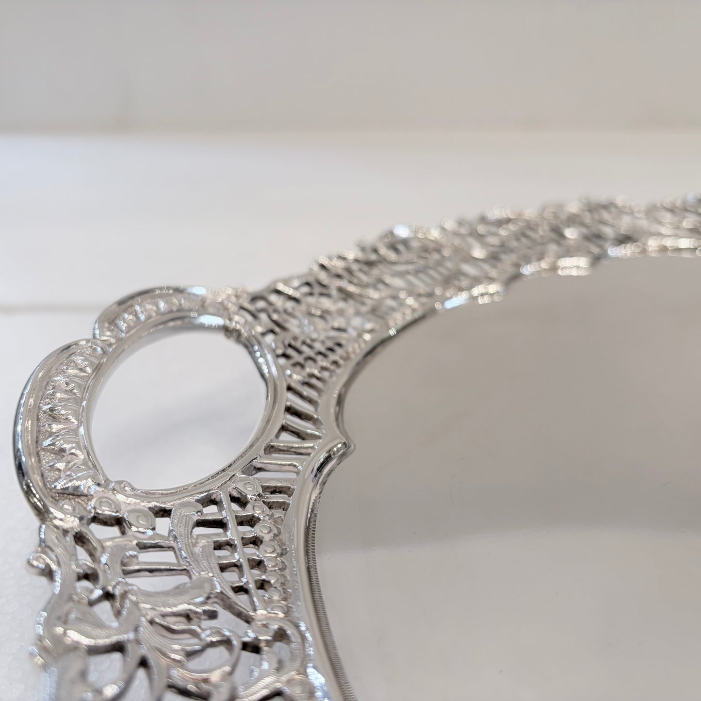 A VICTORIAN PIERCED AND ENGRAVED STERLING SILVER SERVING TRAY, SHEFFIELD, 1894