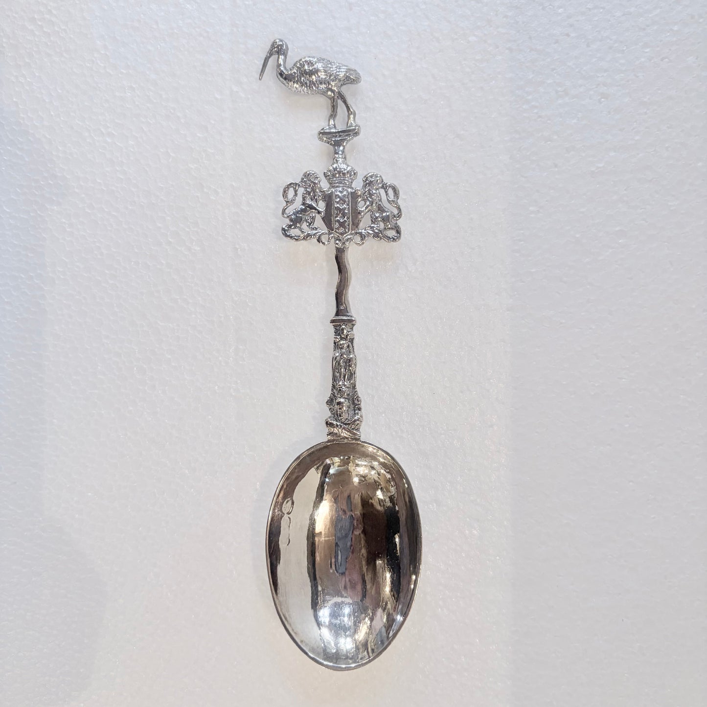 FRONT OF EDWARDIAN CAST STERLING SILVER MARRIAGE SPOON