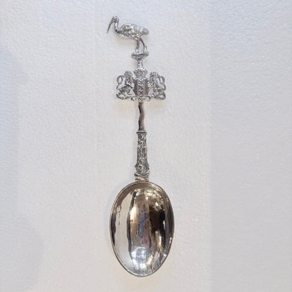 FRONT OF EDWARDIAN CAST STERLING SILVER MARRIAGE SPOON