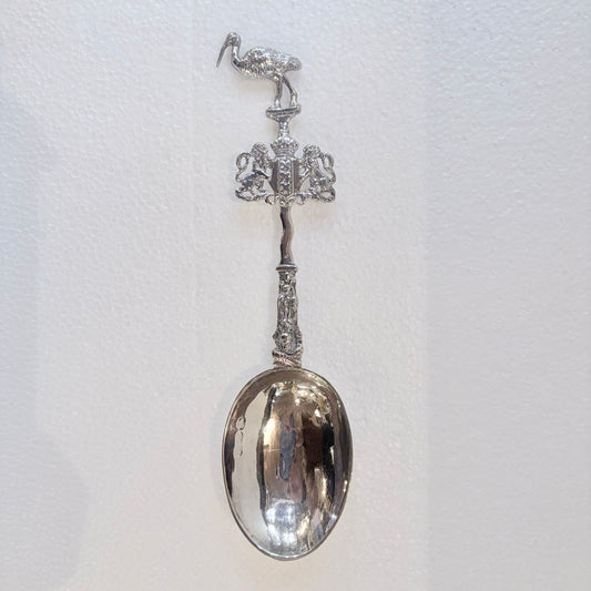 FRONT OF EDWARDIAN CAST STERLING SILVER MARRIAGE SPOON