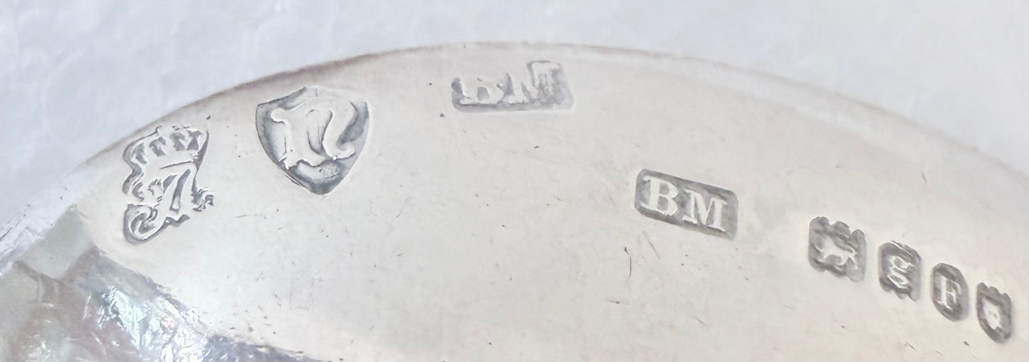 EDWARDIAN CAST STERLING SILVER MARRIAGE SPOON, HANAU (IMPORTED TO LONDON), 1902