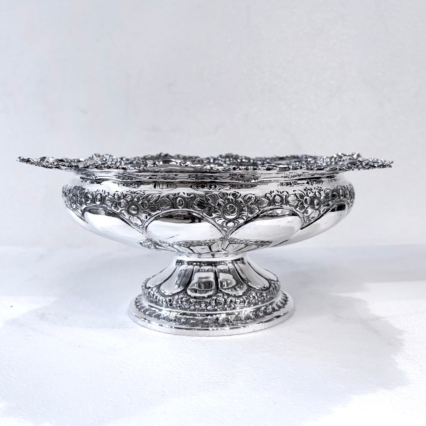 VICTORIAN REPOUSSÉ STERLING SILVER CENTERPIECE, SHEFFIELD, 1898