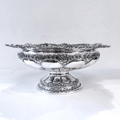 VICTORIAN REPOUSSÉ STERLING SILVER CENTERPIECE, SHEFFIELD, 1898