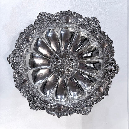 VICTORIAN REPOUSSÉ STERLING SILVER CENTERPIECE, SHEFFIELD, 1898
