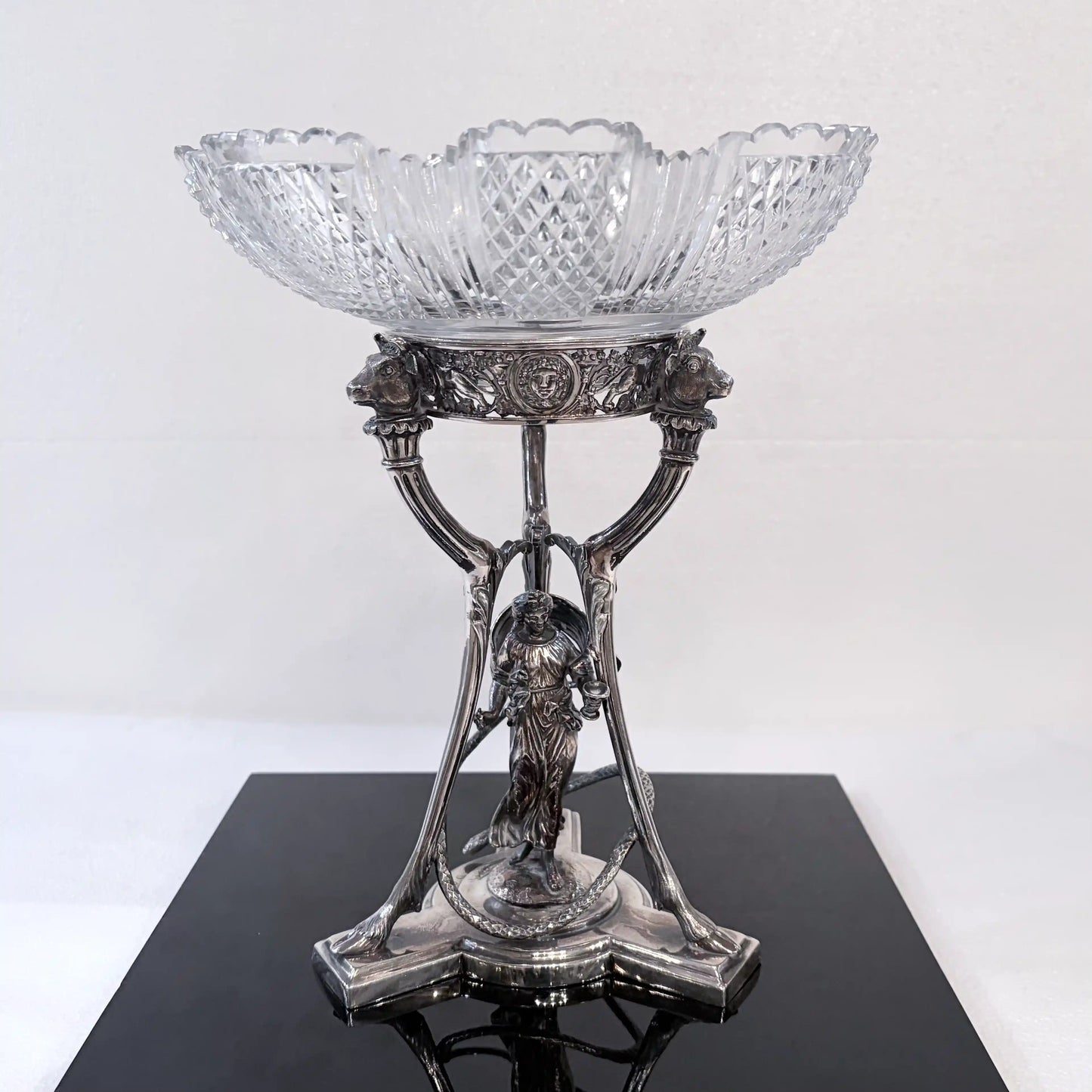 PAIR OF VICTORIAN MYTHOLOGICAL STERLING SILVER CENTERPIECES, LONDON, 1869