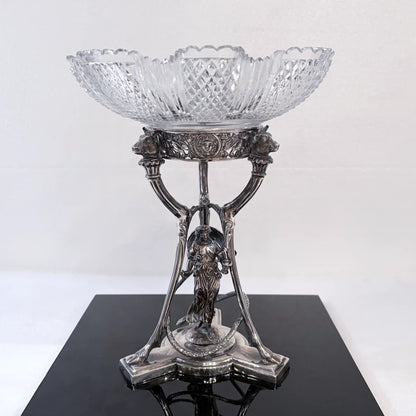 PAIR OF VICTORIAN MYTHOLOGICAL STERLING SILVER CENTERPIECES, LONDON, 1869