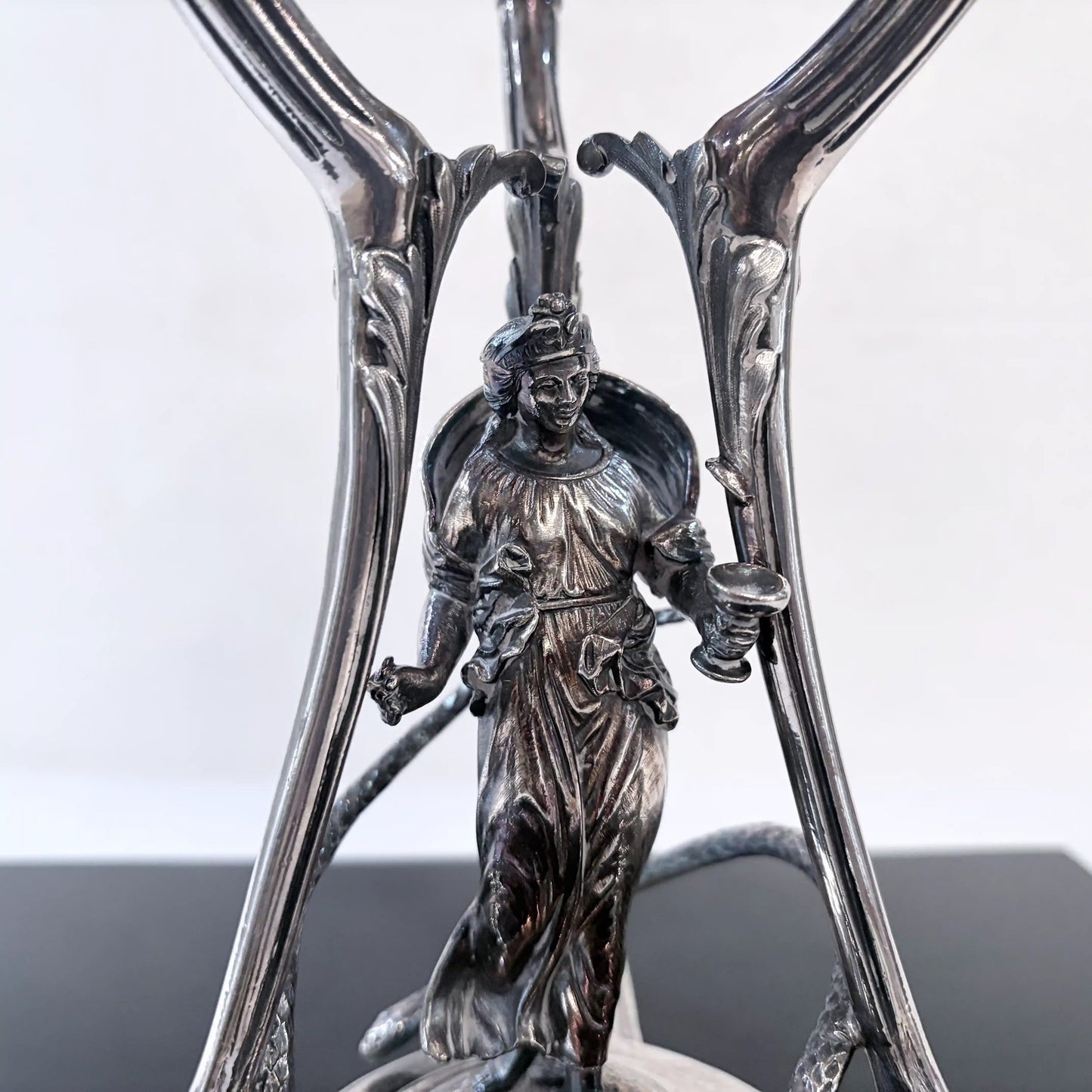 PAIR OF VICTORIAN MYTHOLOGICAL STERLING SILVER CENTERPIECES, LONDON, 1869