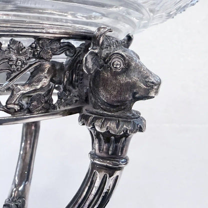 PAIR OF VICTORIAN MYTHOLOGICAL STERLING SILVER CENTERPIECES, LONDON, 1869