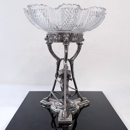 PAIR OF VICTORIAN MYTHOLOGICAL STERLING SILVER CENTERPIECES, LONDON, 1869