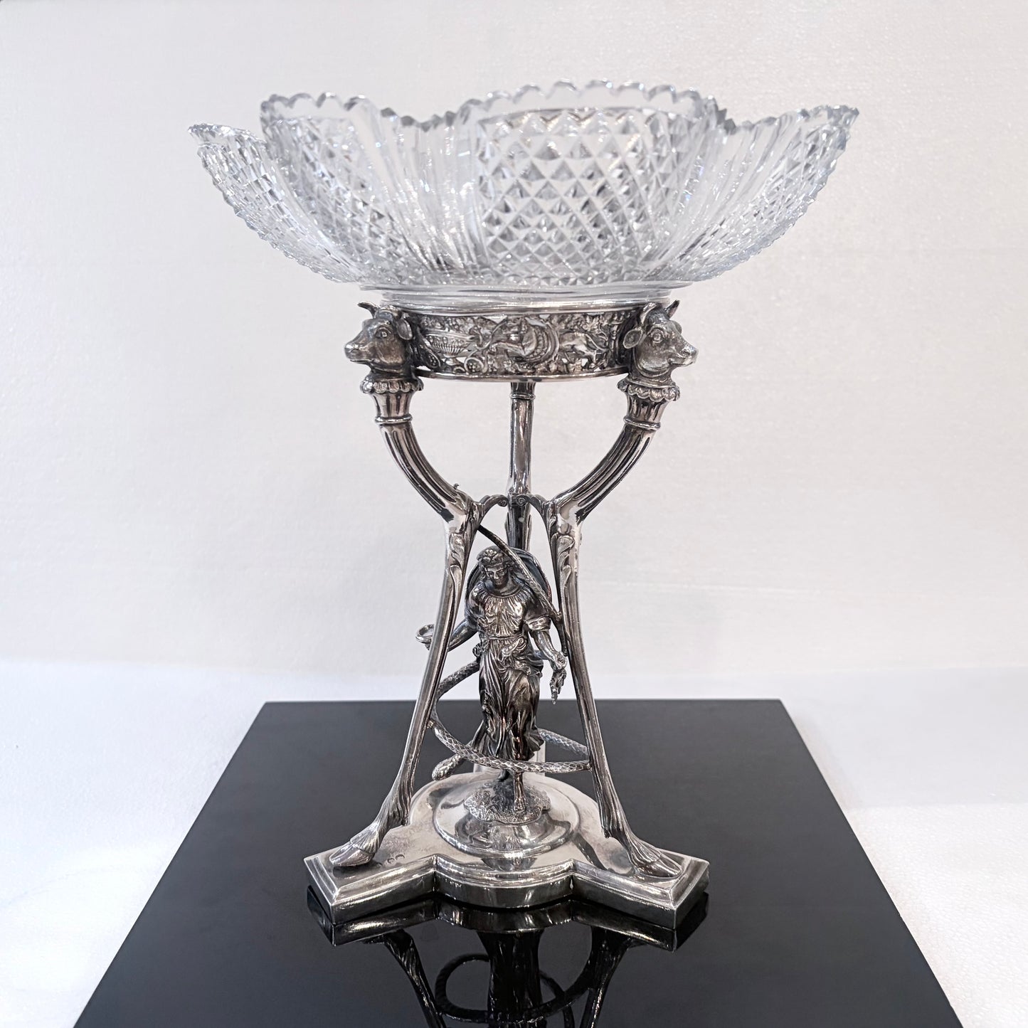 PAIR OF VICTORIAN MYTHOLOGICAL STERLING SILVER CENTERPIECES, LONDON, 1869