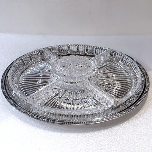 NEOCLASSICAL SECTIONAL RELISH DISH, ALESSANDRIA, MID-20TH CENTURY