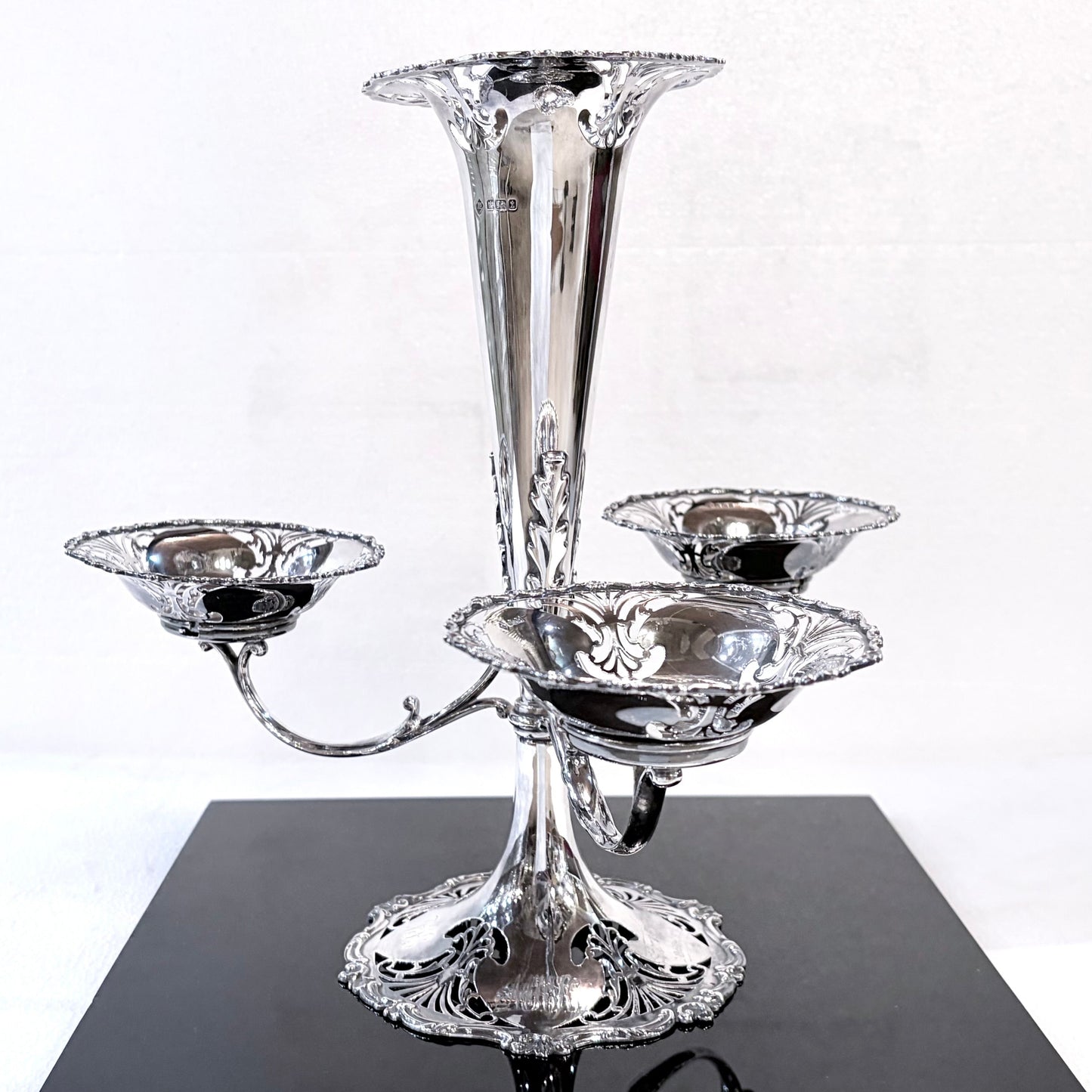 EDWARDIAN PIERCED STERLING SILVER CENTERPIECE, SHEFFIELD, 1911