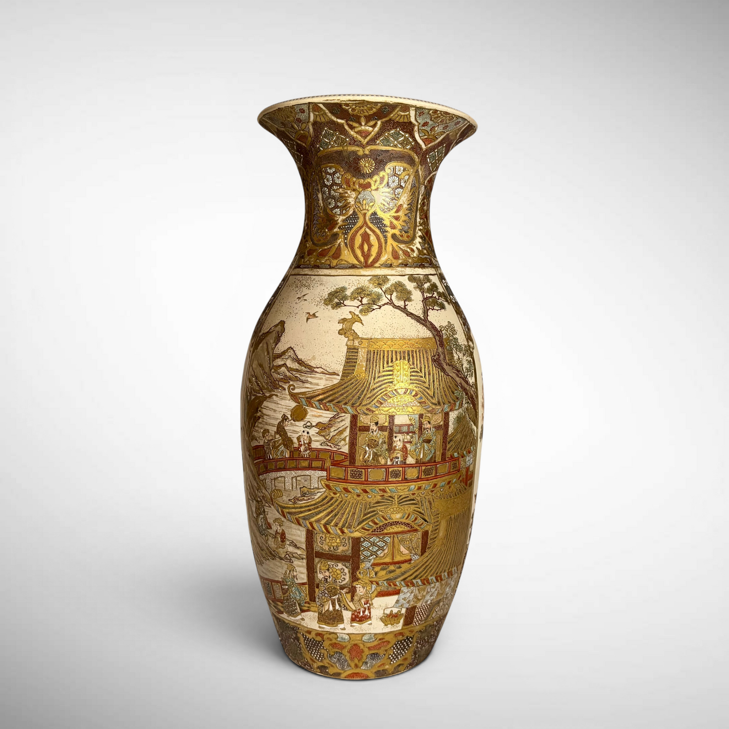 MEIJI PERIOD SATSUMA-GLAZE PALACE VASE, JAPAN, c.1880–1910