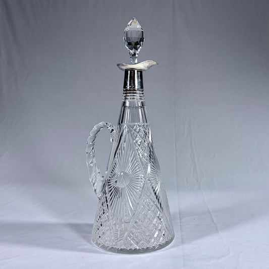 EDWARDIAN CUT-GLASS AND SILVER-MOUNTED CLARET JUG, BIRMINGHAM, 1909