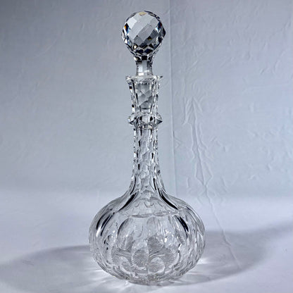 A DEEP-CUT LEAD CRYSTAL SPIRIT DECANTER, BOHEMIA, 1960, MID-20th CENTURY