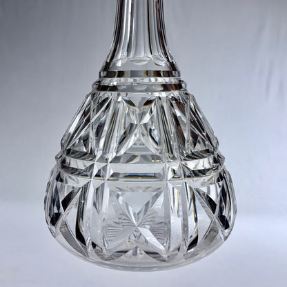 GEORGE V CUT GLASS AND STERLING SILVER-MOUNTED DECANTER, SHEFFIELD, 1925