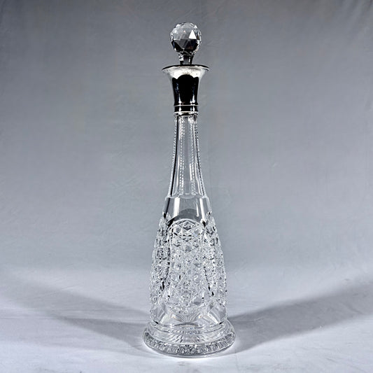 A FINE HOBNAIL AND STAR-CUT CRYSTAL DECANTER, BIRMINGHAM, 1920