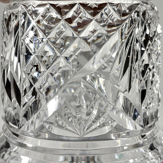 LARGE BELL SHAPED SILVER MOUNTED CRYSTAL DECANTER, SHEFFIELD, 1932