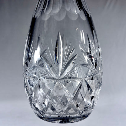 LARGE TEARDROP-SHAPED SILVER-MOUNTED CUT CRYSTAL DECANTER, BIRMINGHAM, 1970