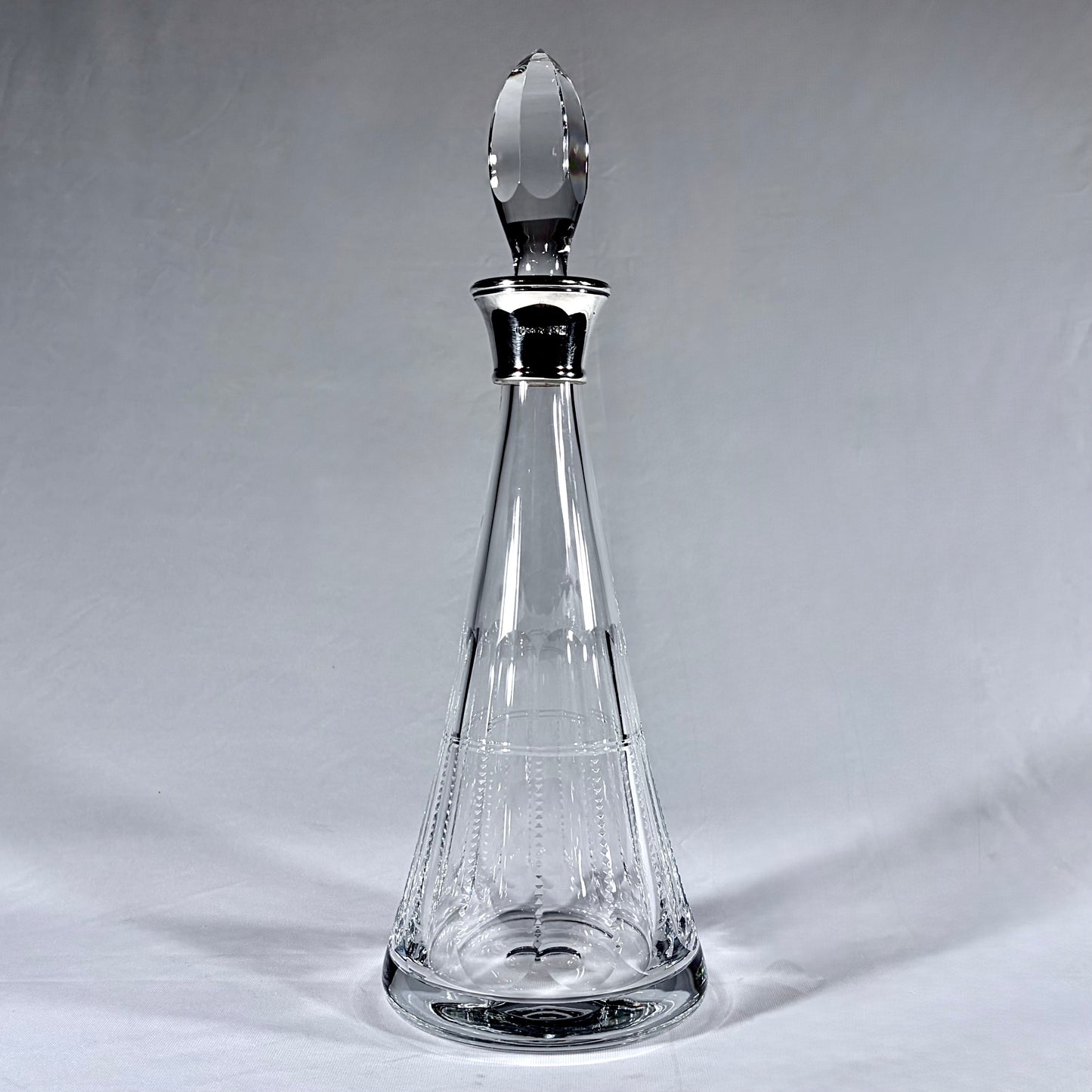ELIZABETH II SILVER-MOUNTED LEAD CRYSTAL CONICAL DECANTER, BIRMINGHAM, 2003