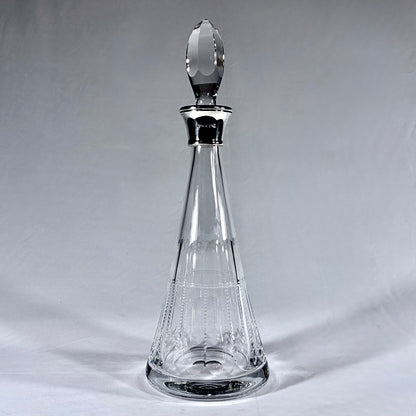 ELIZABETH II SILVER-MOUNTED LEAD CRYSTAL CONICAL DECANTER, BIRMINGHAM, 2003