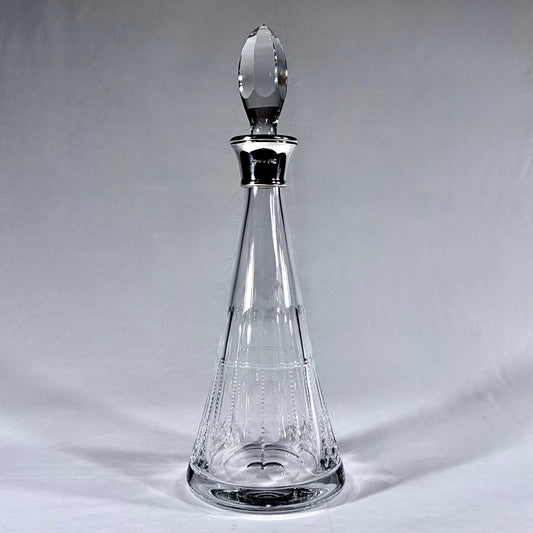 ELIZABETH II SILVER-MOUNTED LEAD CRYSTAL CONICAL DECANTER, BIRMINGHAM, 2003