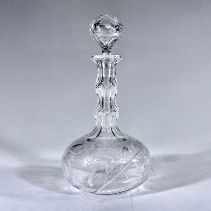 A BRILLIAN-CUT AND FLORAL CRYSTAL DECANTER, EUROPE, MID-20th CENTURY
