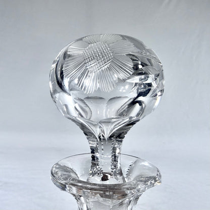 A BRILLIAN-CUT AND FLORAL CRYSTAL DECANTER, EUROPE, MID-20th CENTURY