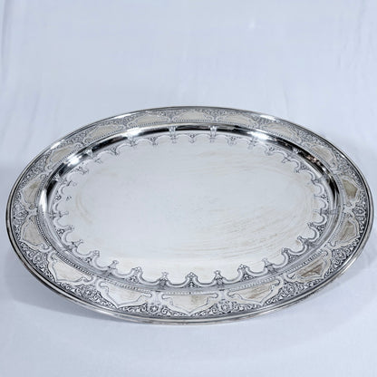 ART NOUVEAU STERLING SILVER OVAL PLATTER, NEW YORK, c. 1910s