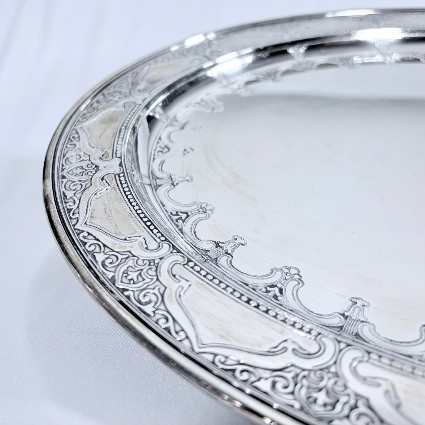 ART NOUVEAU STERLING SILVER OVAL PLATTER, NEW YORK, c. 1910s
