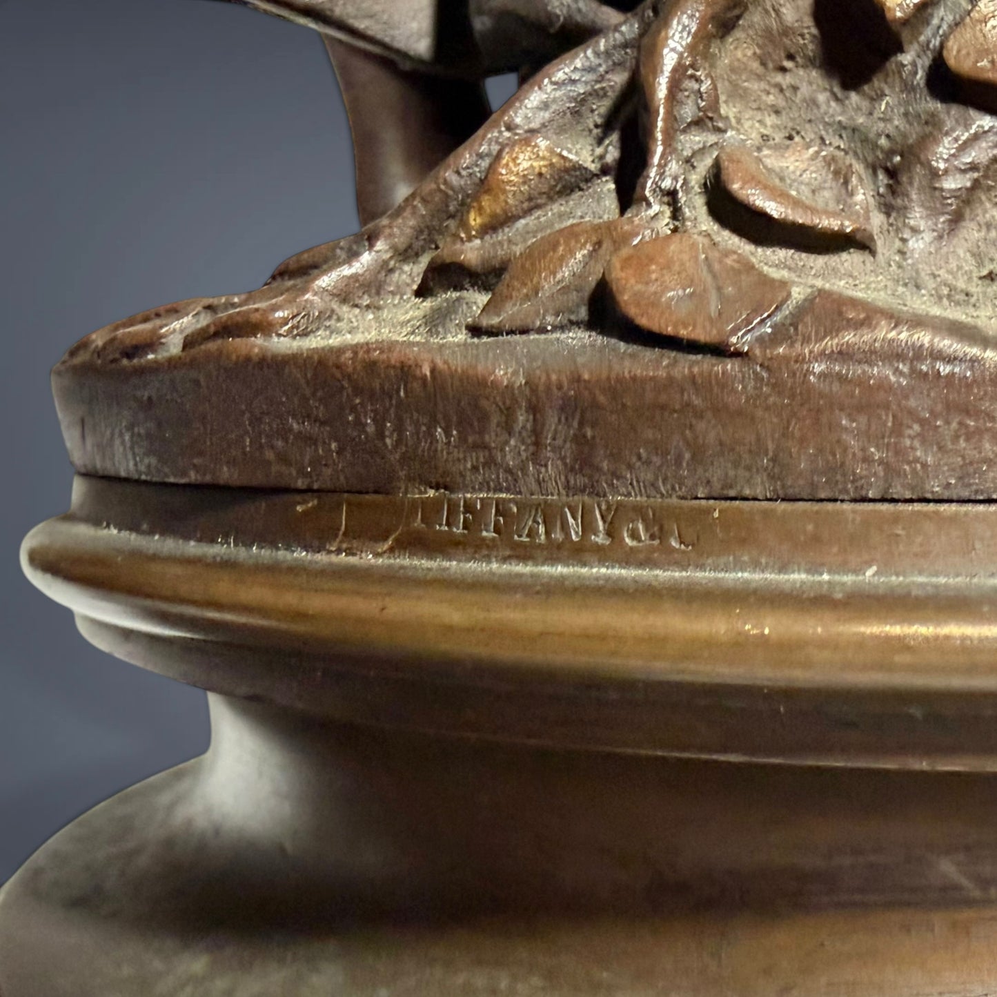 PATINATED BRONZE GROUP, "THE FIRST TRYST," FRANCE, LATE 19th CENTURY