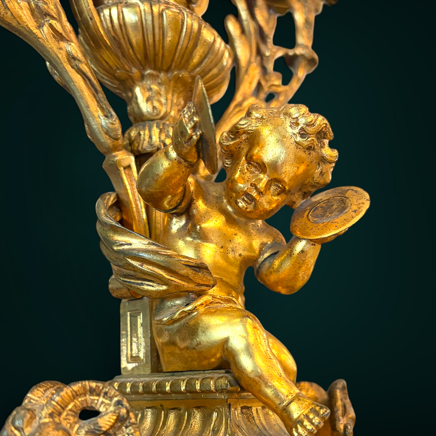 GILT-BRONZE AND SÉVRES-STYLE PORCELAIN-MOUNTED FIGURAL CANDELABRA, FRANCE, LATE 19th CENTURY