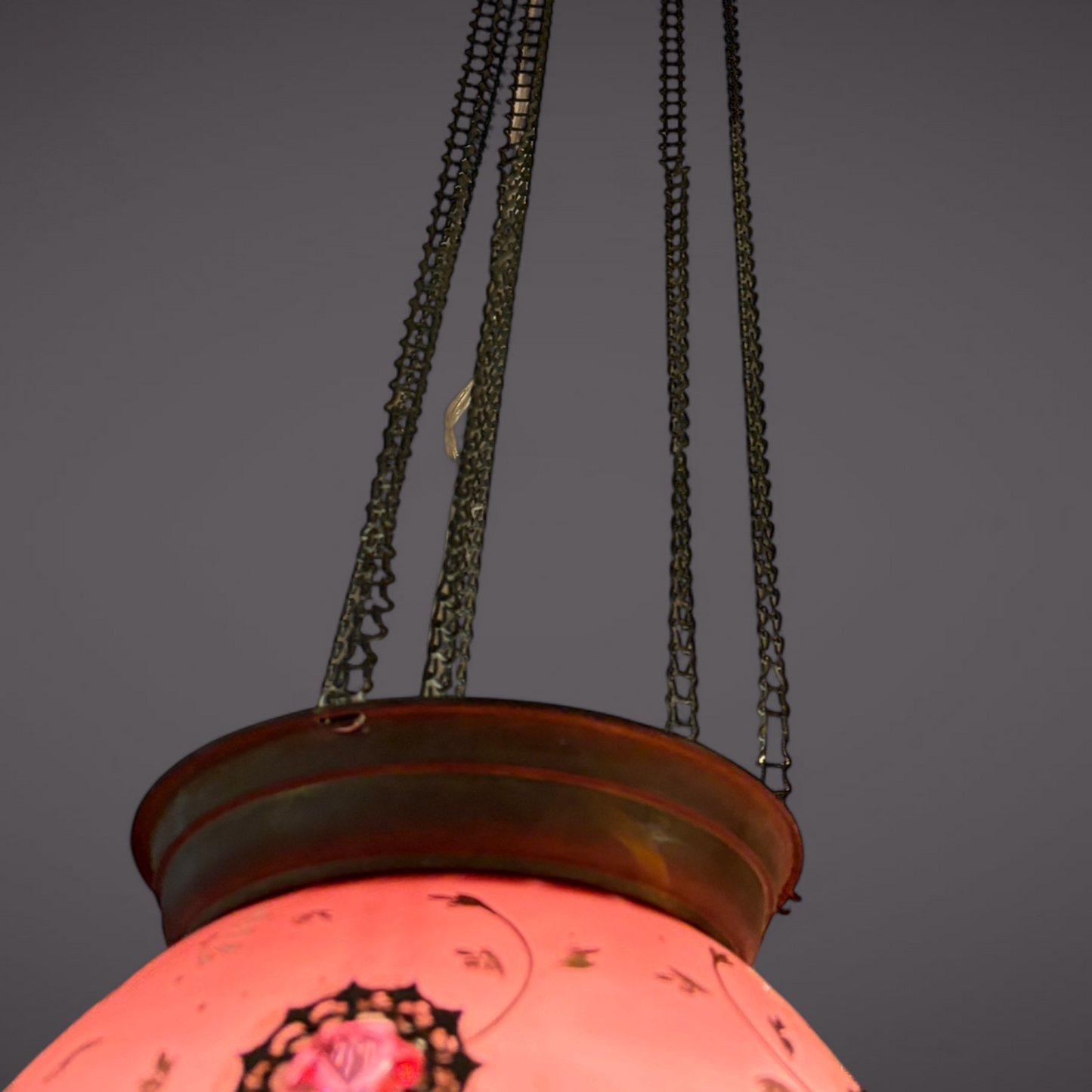 PAIR OF BOHEMIAN JEWELED GLASS PENDANT LIGHTS, CZECH REPUBLIC, LATE 19th CENTURY