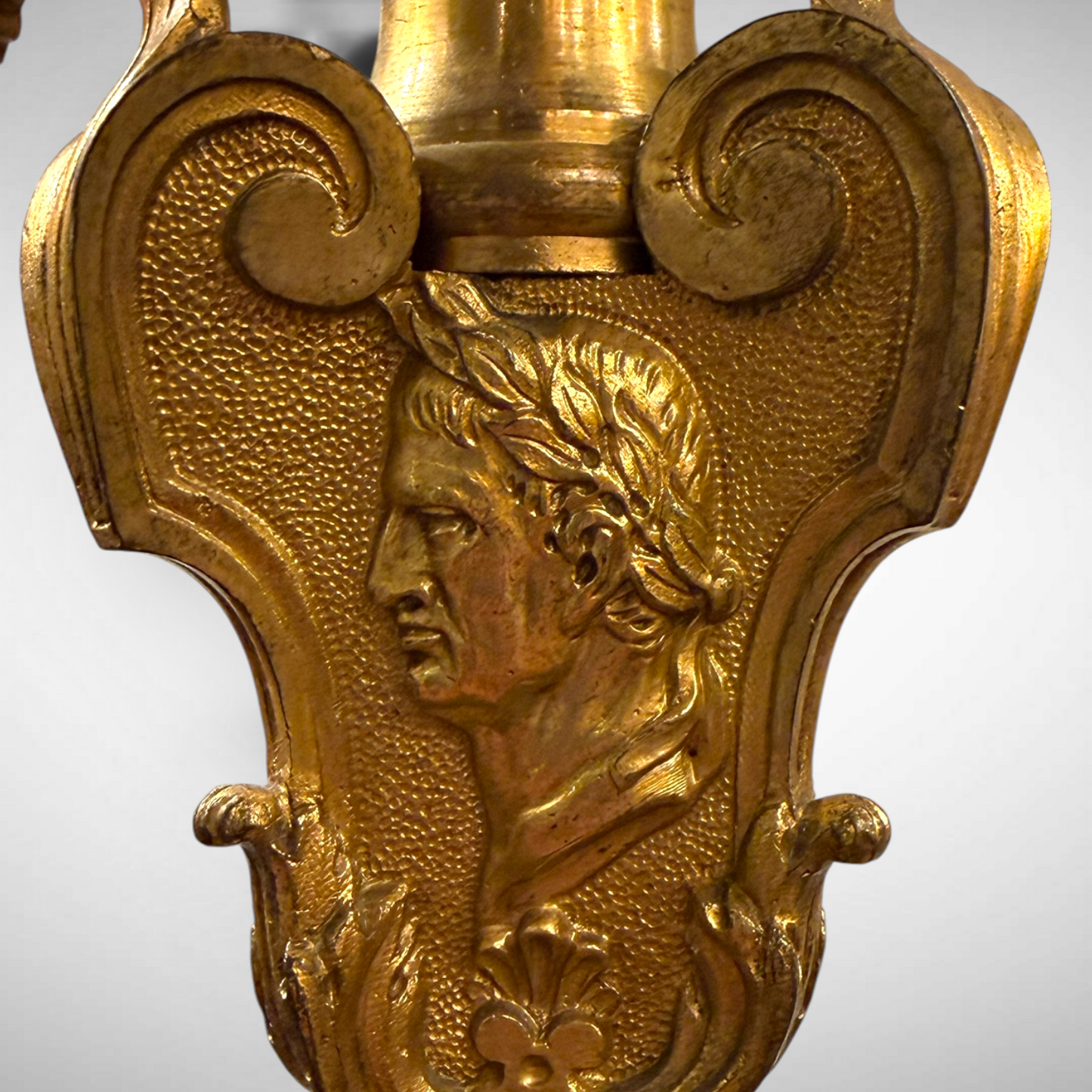 A FRENCH GILT-BRONZE CANDELABRUM 'AUX SPHINGES', FRANCE, LATE 19th CENTURY