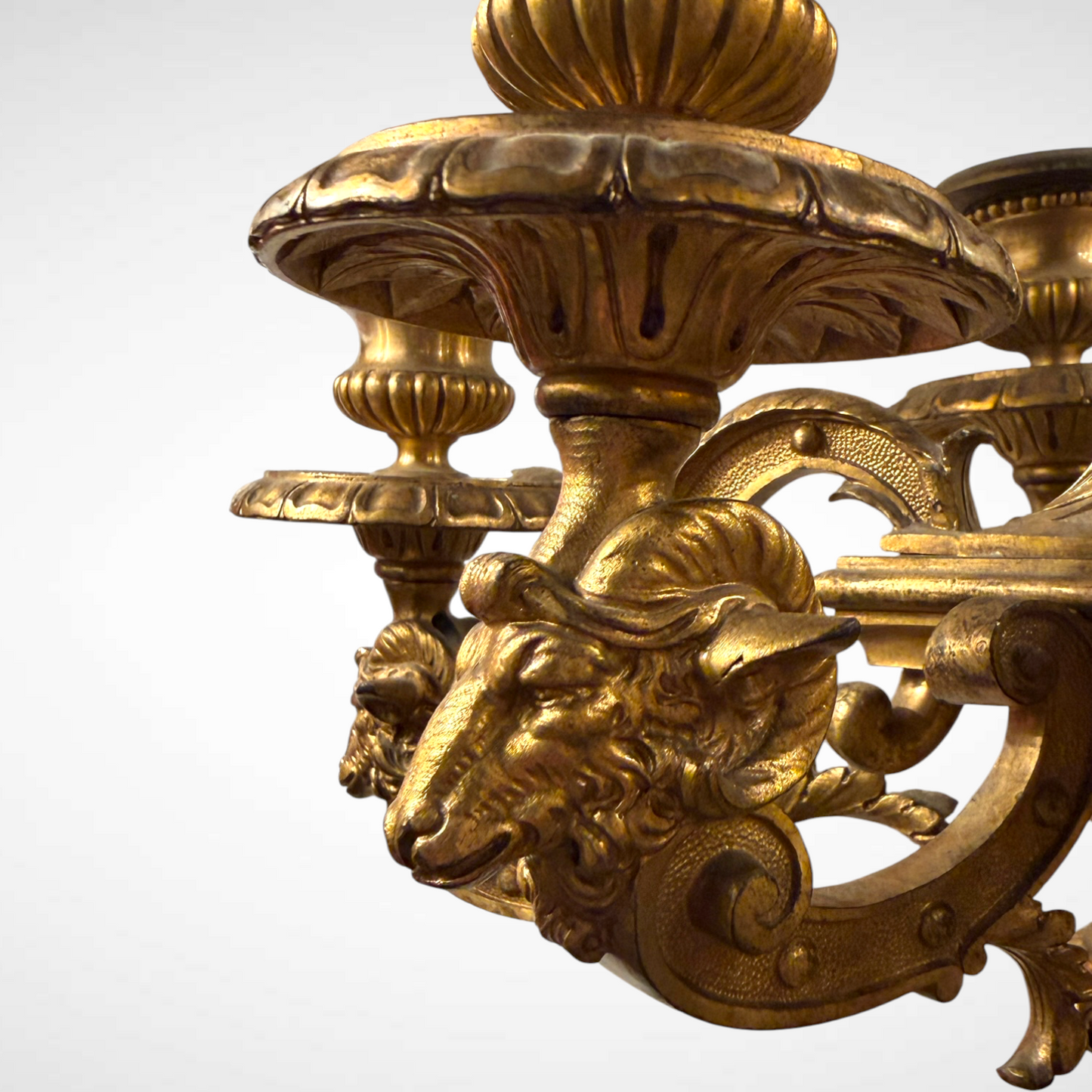 A FRENCH GILT-BRONZE CANDELABRUM 'AUX SPHINGES', FRANCE, LATE 19th CENTURY