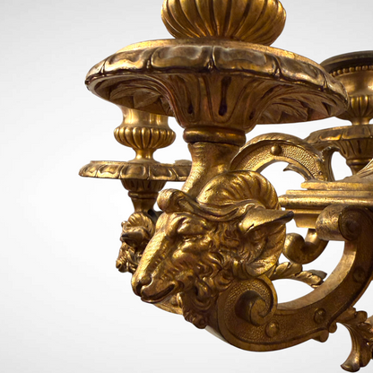 A FRENCH GILT-BRONZE CANDELABRUM 'AUX SPHINGES', FRANCE, LATE 19th CENTURY