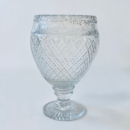 AN ELIZABETH II DIAMOND-CUT CRYSTAL CENTERPIECE, ENGLAND, MID-20th CENTURY
