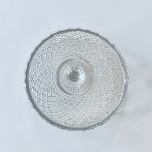 AN ELIZABETH II DIAMOND-CUT CRYSTAL CENTERPIECE, ENGLAND, MID-20th CENTURY