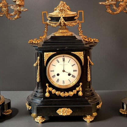 LOUIS XVI REVIVAL GILT-BRONZE MANTEL CLOCK, FRANCE, C.1870–1890