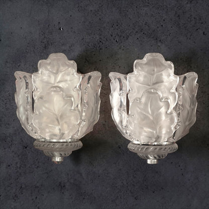 PAIR OF 'CHÊNE' OAK LEAF WALL SCONCES, FRANCE, POST-1980