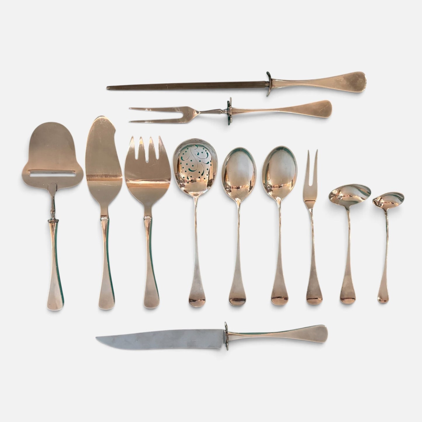AN EXQUISITE STERLING SILVER 100-PIECE CUTLERY SET, DENMARK, EARLY 20TH CENTURY