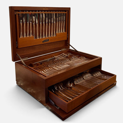 AN EXQUISITE STERLING SILVER 100-PIECE CUTLERY SET, DENMARK, EARLY 20TH CENTURY