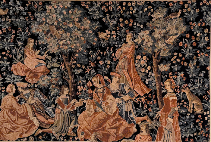 RENAISSANCE STYLE MILLEFLEURS WOVEN WOOL TAPESTRY, FRANCE, EARLY 20TH CENTURY