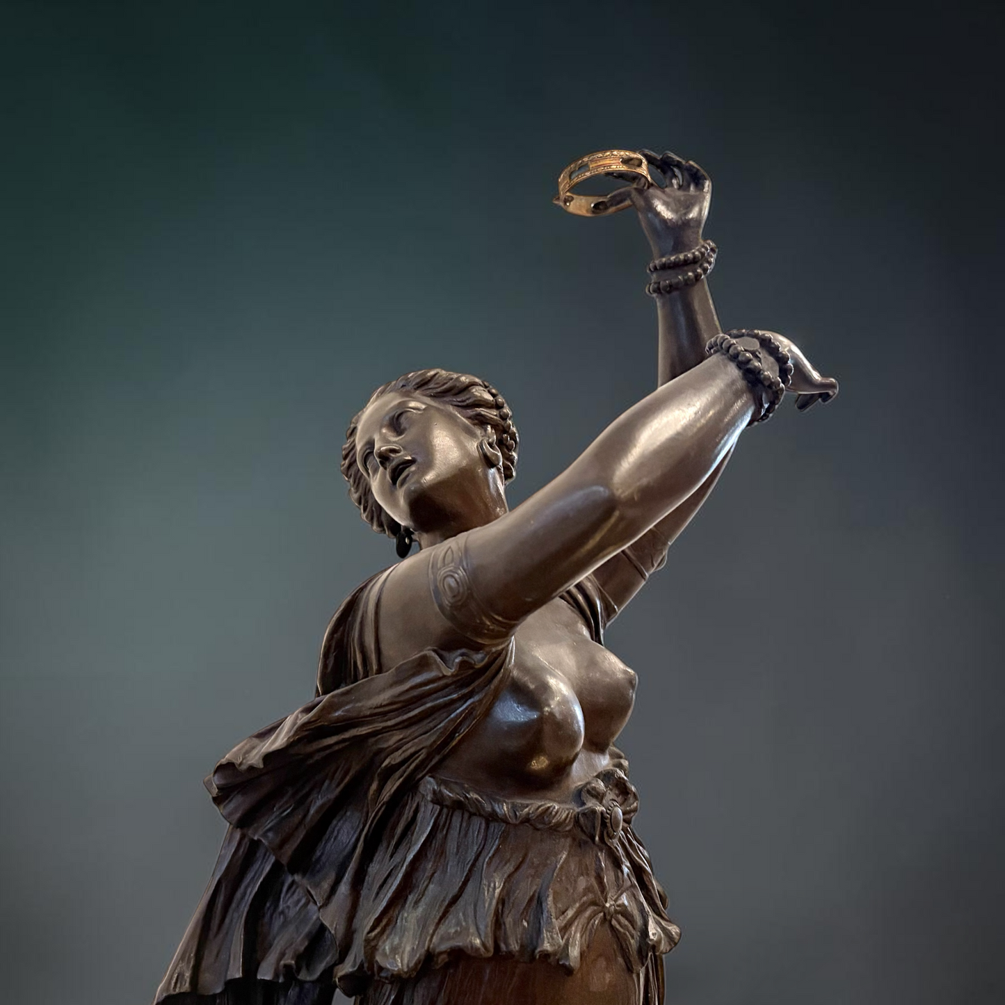 A PATINATED BRONZE FIGURE OF ZINGARA, FRANCE, MID-19TH CENTURY