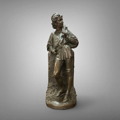 KLS Vaults Victorian patinated bronze sculpture of Dick Whittington by Charles Bell Birch, 1873.